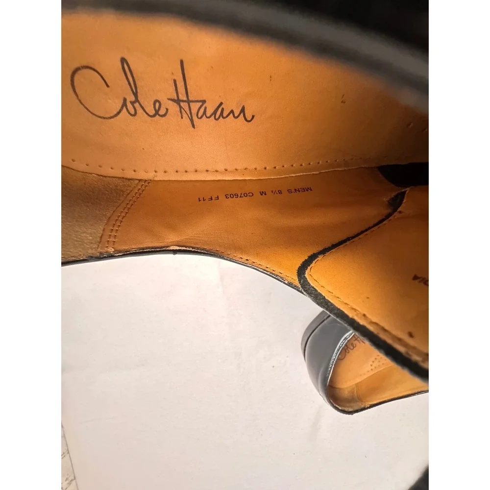 Cole Haan Mens Black Leather Split Toe‎ Derby Dress Shoes C07603 Size 8.5 M